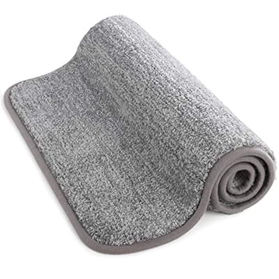 Lifewit Indoor Doormat Super Absorbent Water Low-Profile Mats 35" x 24" Machine Washable Non Slip Rubber Entrance Rug for Front Door Inside Dirt Trapper Mats Shoes Scraper, Grey