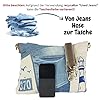 Sunsa Damen Maritim Umhängetasche. Schultertasche aus Canvas, recycelte Jeans & Leder. Große Vintage Crossbody Tasche. Nachhaltig Handtasche als Geschenkideen für Frauen/Mädchen #5