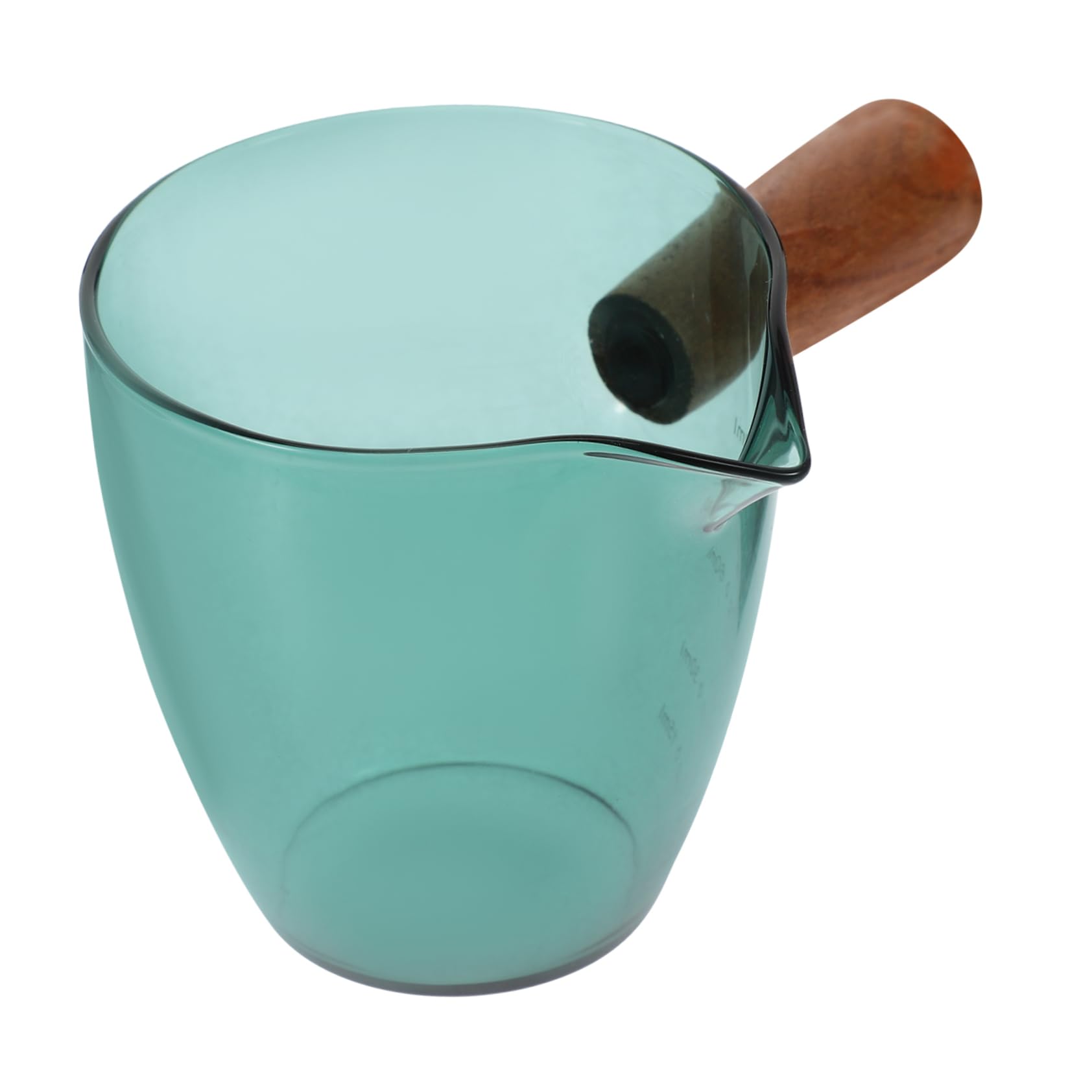 Alipis Glass Creamer Pitcher with Wood Handle Coffee Measuring Cup for Home Restaurant Use for Milk Dispensing and Coffee Art