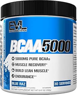 Evlution Nutrition BCAA5000 Powder 5 Grams of Branched Chain Amino Acids (BCAAs), Zero