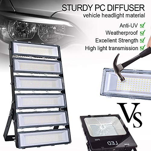 300W LED Flood Light Outdoor, 27000lm 6000K Super Bright Yard Security Lights IP66 Waterproof Outdoor Work Lights Daylight White,OSRAM LED Chips, Adjustable Heads, Great for Garden,Street, Parking Lot - Thumbnail 2