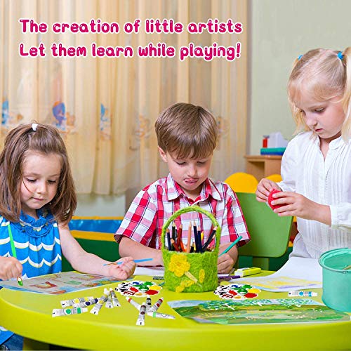 Paint Set Toy for Kids 27 Pcs of Acrylic Kids Painting Set Supplies Drawing Easel, Paintbrushes, Canvas, Palette, Smock, Travel Bag Art Crafts Painting Kits for 4-12 Years Old Boys & Girls Gifts
