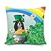 BAGEYOU Housse de coussin décorative pour la Saint Patrick avec trèfle floral mignon chien cavalier King Charles Spaniel avec chapeau vert doré arc-en-ciel 50,8 x 50,8 cm