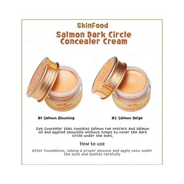 SKINFOOD-Salmon-Dark-Circle-Concealer-Cream-1-Concealer-for-Dark-Circles-Under-Eye-Concealer-for-Dark-Spots-and-Wrinkles-Full-Coverage-Under-Eye-Concealer-035-Oz10-g-Salmon-Blooming SKINFOOD Salmon Dark Circle Concealer Cream #1 - Concealer for Dark Circles - Under Eye Concealer for Dark Spots and Wrinkles - Full Coverage Under Eye Concealer - 0.35 Oz/10 g (Salmon Blooming)