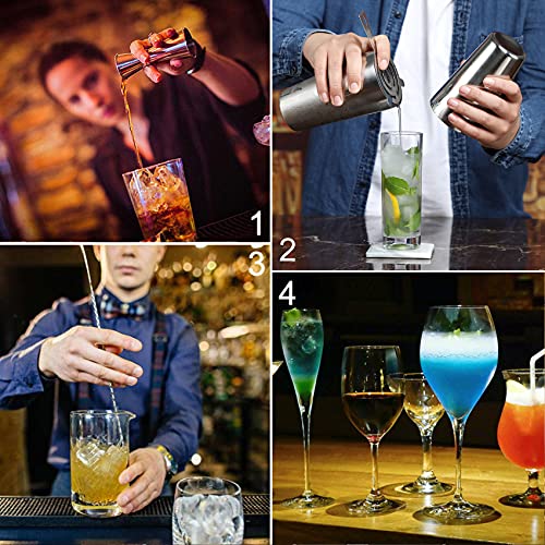 Aozita MJJ-BS 24-Piece Cocktail Shaker Bartender Kit With Stand, Boston Shaker, Mixing Spoon, Muddler, Measuring Jigger, Lemon Squeez, Tongs, Corkscrew, Liquor Pourers And More Professional Bar Tools thumb #5