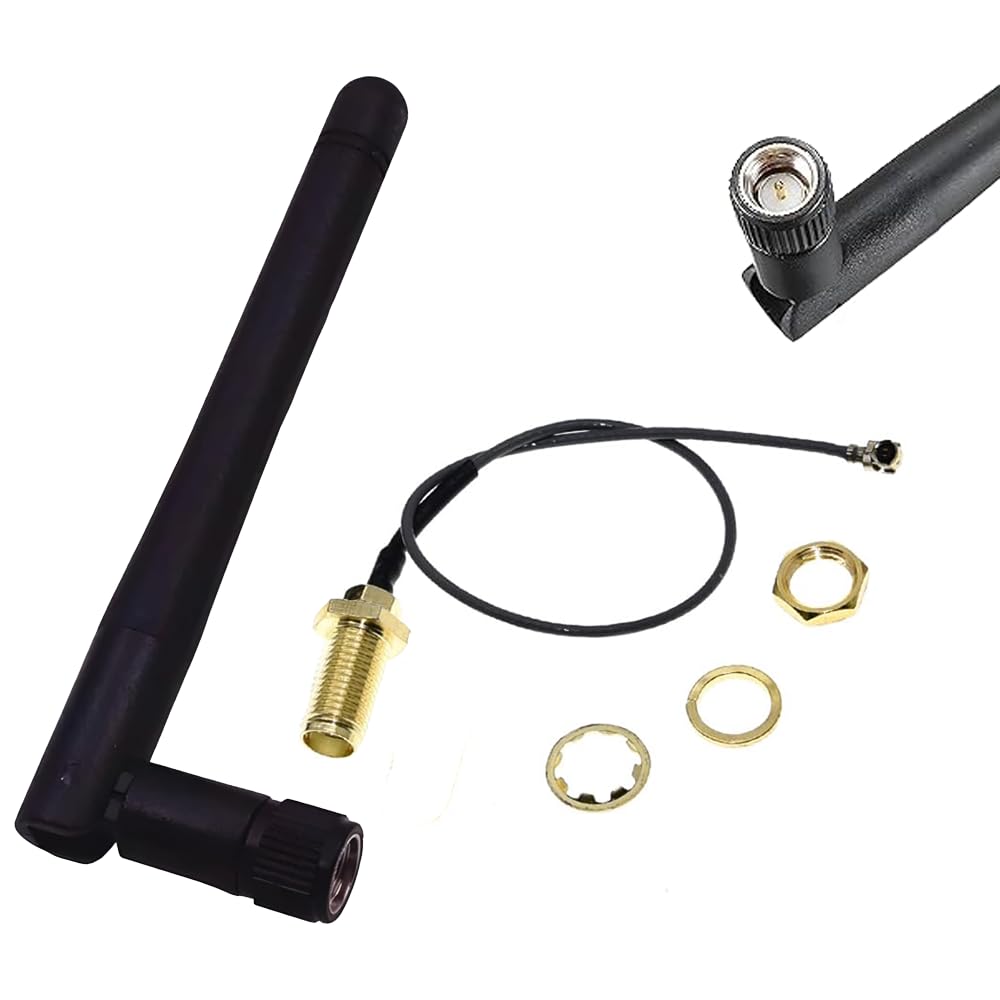 Hexonix 2.4G Antenna Folded Bluetooth WiFi Module ZigBee Antenna SMA to IPEX Feeder Line 2.4GHz 3dBi for IEEE802.11n WLAN System