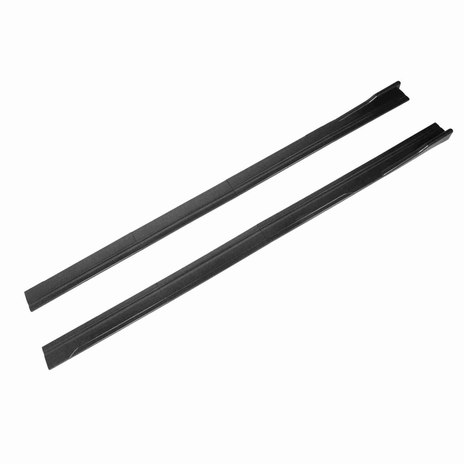 8 faldas laterales de coche de 86.5 in, divisores ABS con patrón de fibra de carbono, reemplazo universal para, panel basculante negro brillante con tornillos, mejora la