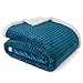 Premium Chevron Sherpa Throw Blanket by Pavilia | Super Soft, Cozy, Lightweight Microfiber, Elegant, Reversible TV Blanket | Perfect for Couch Sofa (50 x 60 Inches, Sea Blue)