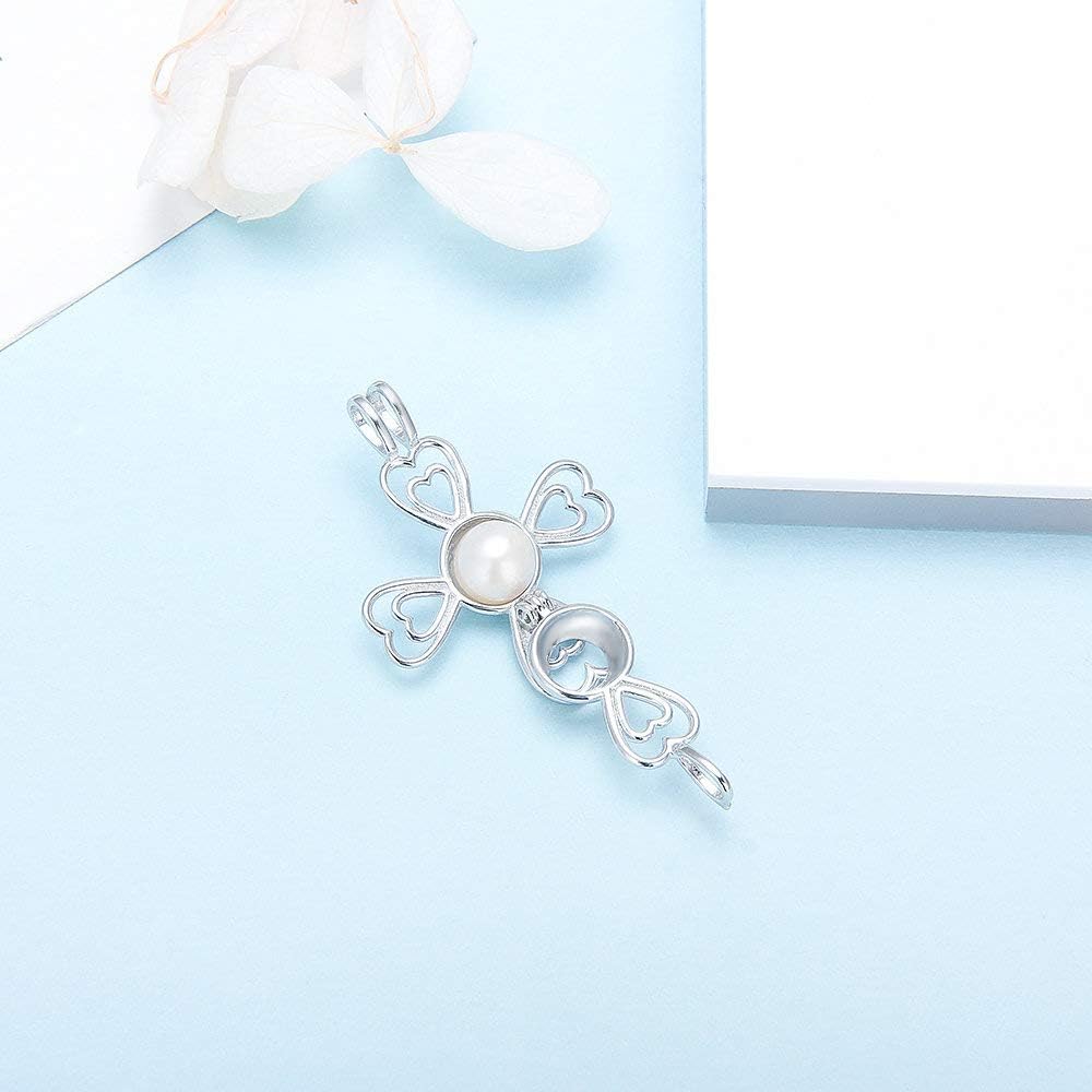 925 Sterling Silver Cross Heart Cage Pendants Crafting Charm for DIY Necklace Bracelet Jewelry Making
