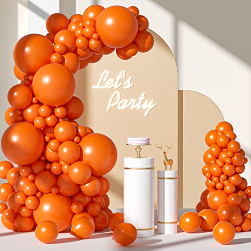 FOTIOMRG 110pcs Orange Balloon Garland Arch Kit 18 12 10 5 inch Orange Latex Balloons Different Sizes Pack for Birthday Graduation Baby Shower Halloween Christmas Wedding Party Decorations