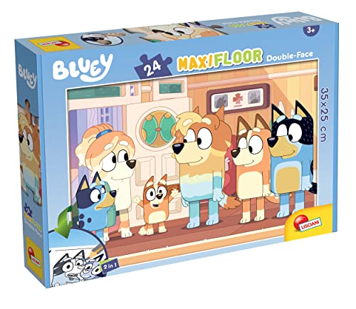 Lisciani - Bluey Officiel - Puzzle Maxi Double Face 24 Pièces - Dès 3 Ans