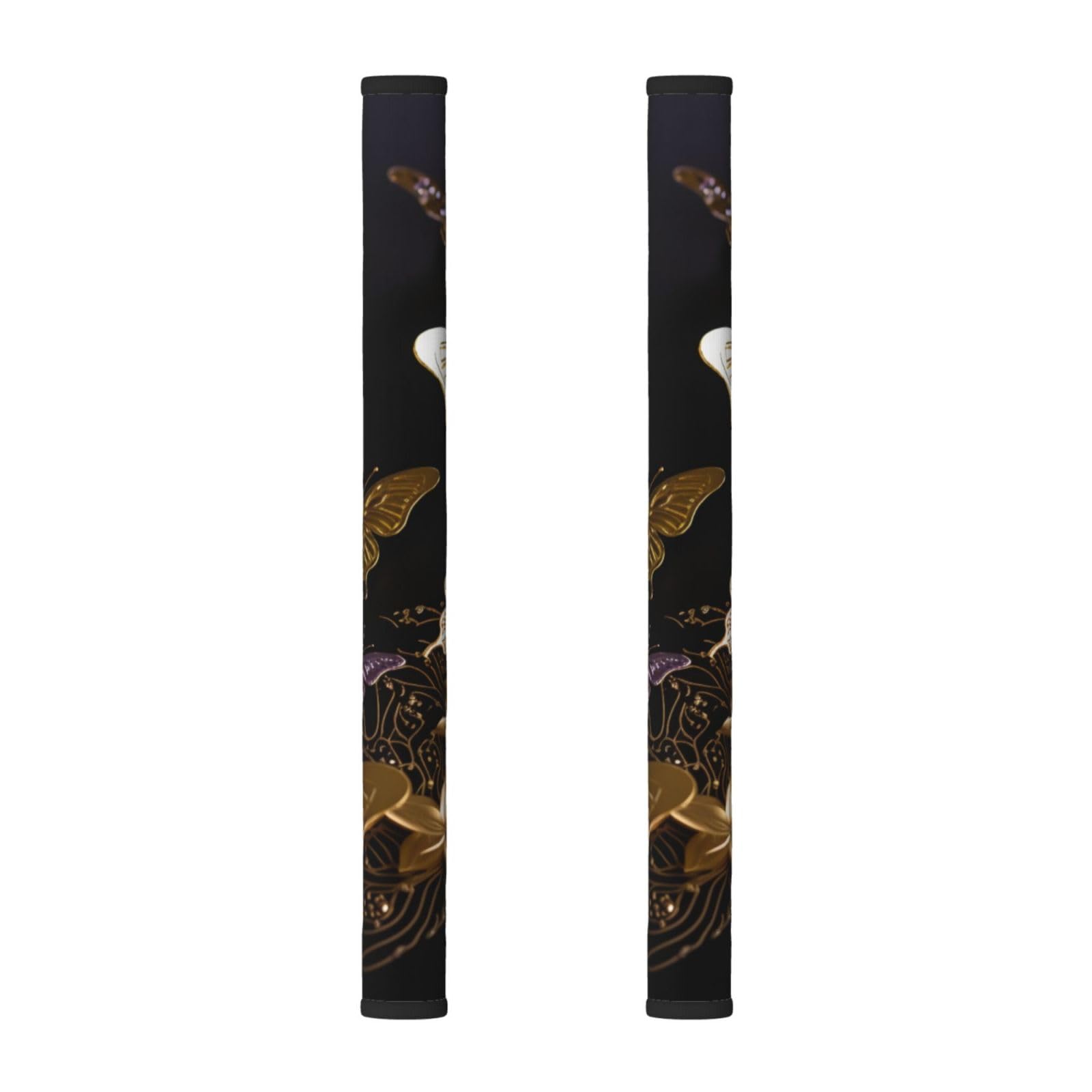 VGFJHNDF Refrigerator Door Handle Covers 2-Pack, Gold Butterflies Printed Protect and Decorate for Fridge Ovens Dishwashers
