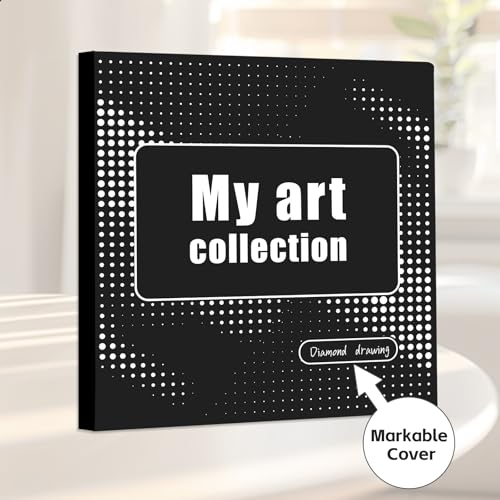 Image of Diamond Art Storage Book with Accessories Painting Storage for Diamond Painting Kits, Tools & Supplies Album 15.7x15.7inch Art Collection Binder Book Square Folder 40x40cm(Black)