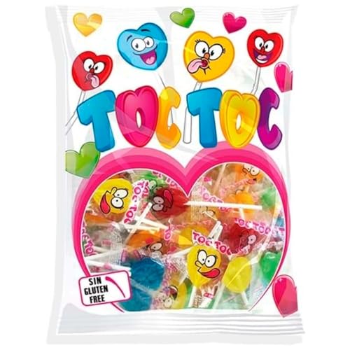 DELIEX - 200 Piruletas Corazon Sabores y Colores Surtidos | Bolsa de piruletas SIn Gluten - Caramelos con Palo