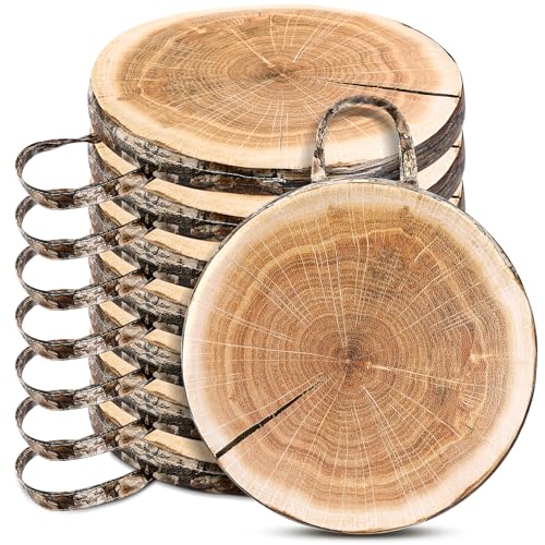 Suzile 8 Pcs Wood Slice Kids Floor Cushions for Classroom, Round Tree Stump Throw Pillows, Soft Waterproof Flexible Seating Mat for Home Daycare Preschool Kindergarten