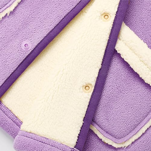 Unisex Boys Girls Fleece Jacket Hoodie Sherpa Lined Coats Button Down Hooded Sweatshirt Toddler Kids Winter Jackets4