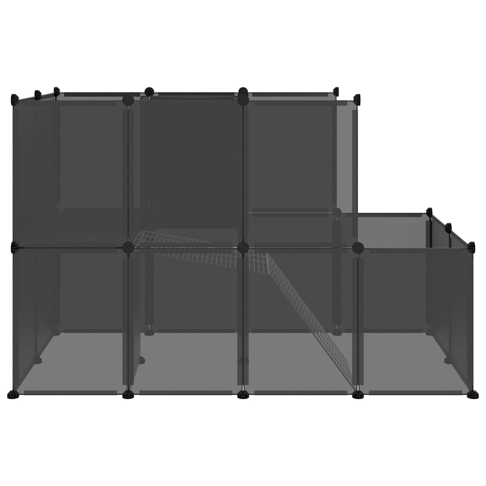 ShGaxin Jaula para Animales pequeños Negro PP y Acero 142x74x93 cm, Jaulas para Conejos, Jaula Cobaya, Jaula Hamster, Jaula para Gatos, Jaula Chinchilla, Recinto para Conejos