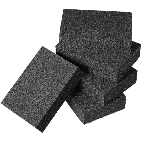 VILLFUL 5 pezzi Spugne Abrasive per Pulizia Cucina Nere Spugna ad Alta Densità con Corindone per Rimozione Macchie e Sgrassatura Senza Graffi per Piatti Pentole e Fornelli Uso Domestico e