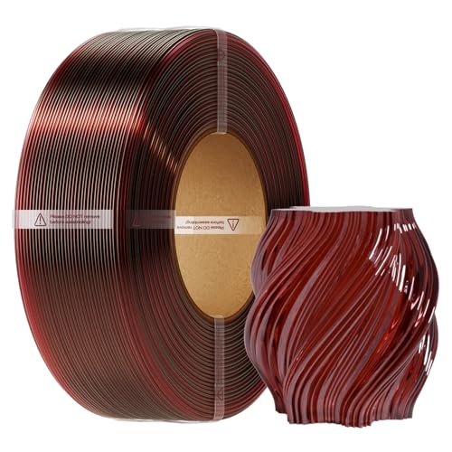 Creality PETG Filament Refill 1.75mm 1KG, No-Spool for Bambu Lab Reusable Spools, 3D Printer Filament High Precision ±0.02mm, Odorless & Moistureproof, Transparent Wine Red