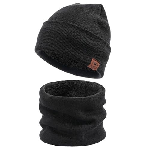 OZERO Gorro de Invierno para Hombre, Mujer, Gorro, Bufandas, Guantes térmicos, Invierno, cálido, Gorro de Punto, Calentador de Cuello y Guantes de Pantalla táctil