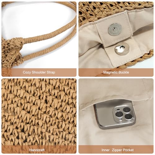 Bolso de paja para mujer 2026, bolso tote grande para playa miniatura 7