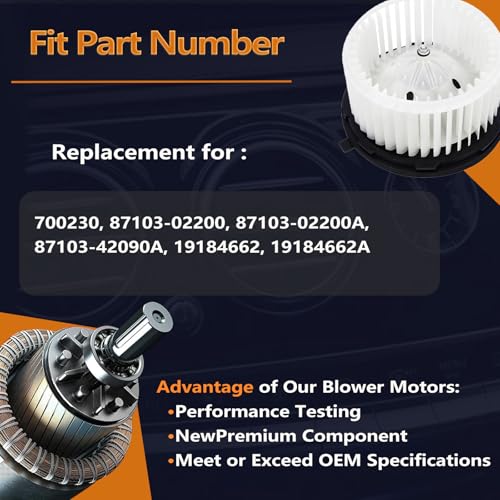 Image of HVAC A /C Heater Blower Motor Compatible with Toyota 2009-2013 Corolla (Only for w /Manual AC), Matrix, 2006-2012 RAV4, 2013-2018 RAV4 (Only for w /Manual AC) 700230