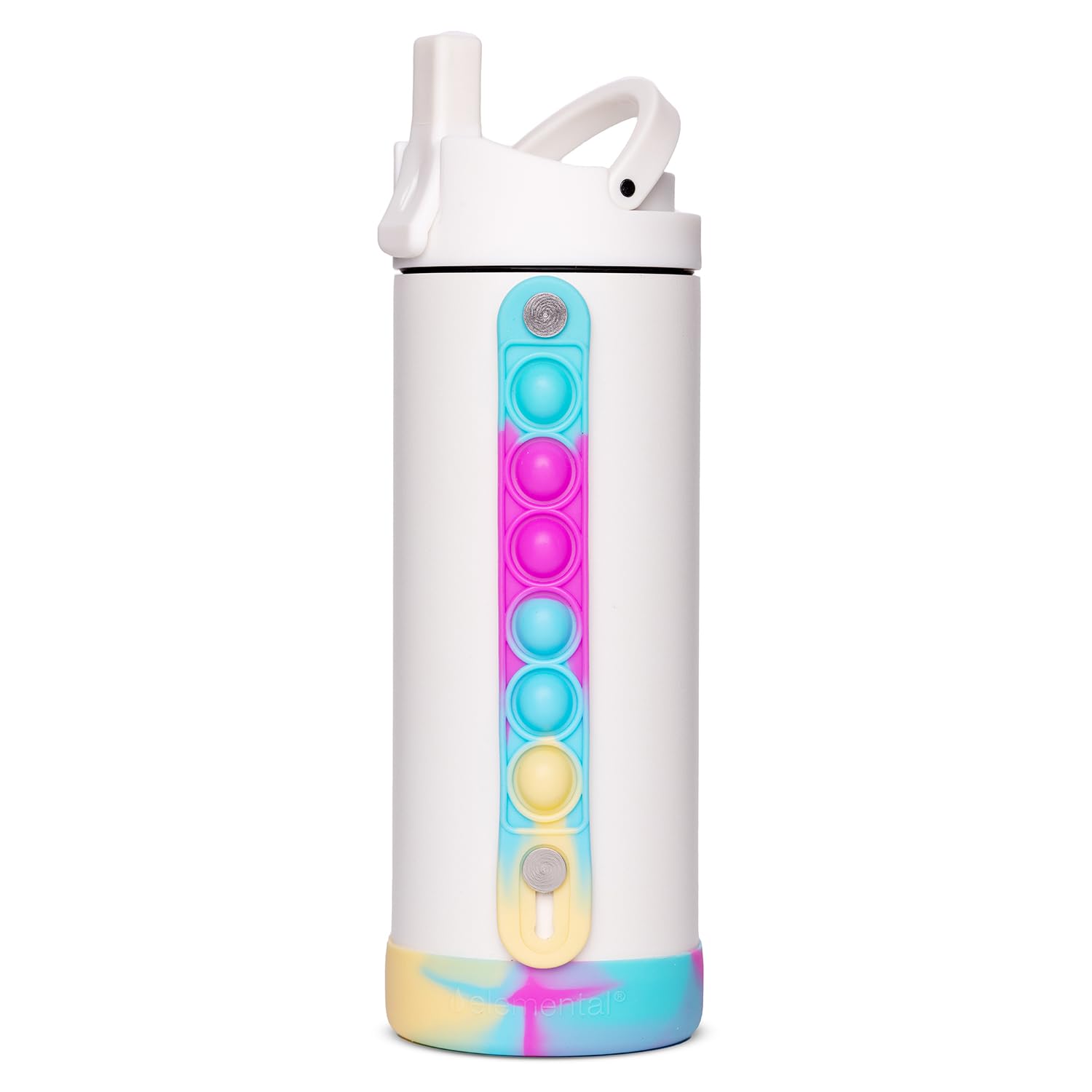 Elemental Iconic 14oz Kids Insulated Water Bottle w/Straw &amp; Pop-It Handle