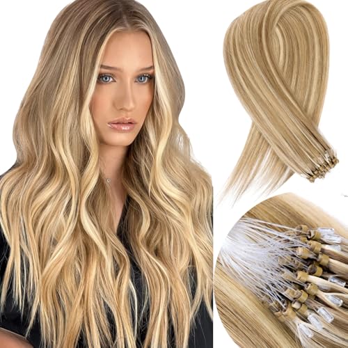 MioYio Microlink Hair Extensions Human Hair 18613 Blonde 30g/43s/Pack 14inch