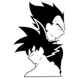 Saiyan Brothers Japanese Anime DBZ Wall Art Sticker 29" x 21" - Dragon Ball Z Vinyl Sticker Kakarot and Vegeta Manga Merch Room Decor for Cool Otaku DBS Cartoon Gift Home Bedroom and Office Decoratio