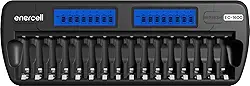 Carregador da Enercell rápido e inteligente para 16 pilhas AA/AAA, modelo EC-1600