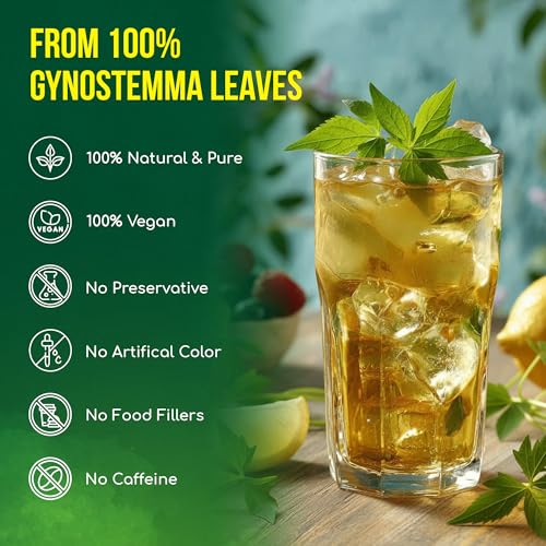 Image of FreshDrinkUS, Premium Gynostemma Tea Bags (Jiaogulan) | 75 Count | Naturally Smooth & Earthy Caffeine-Free Herbal Tea - Plant-Based Tea Bags for Daily Enjoyment. Caffeine Free, Sugar Free. Vegan