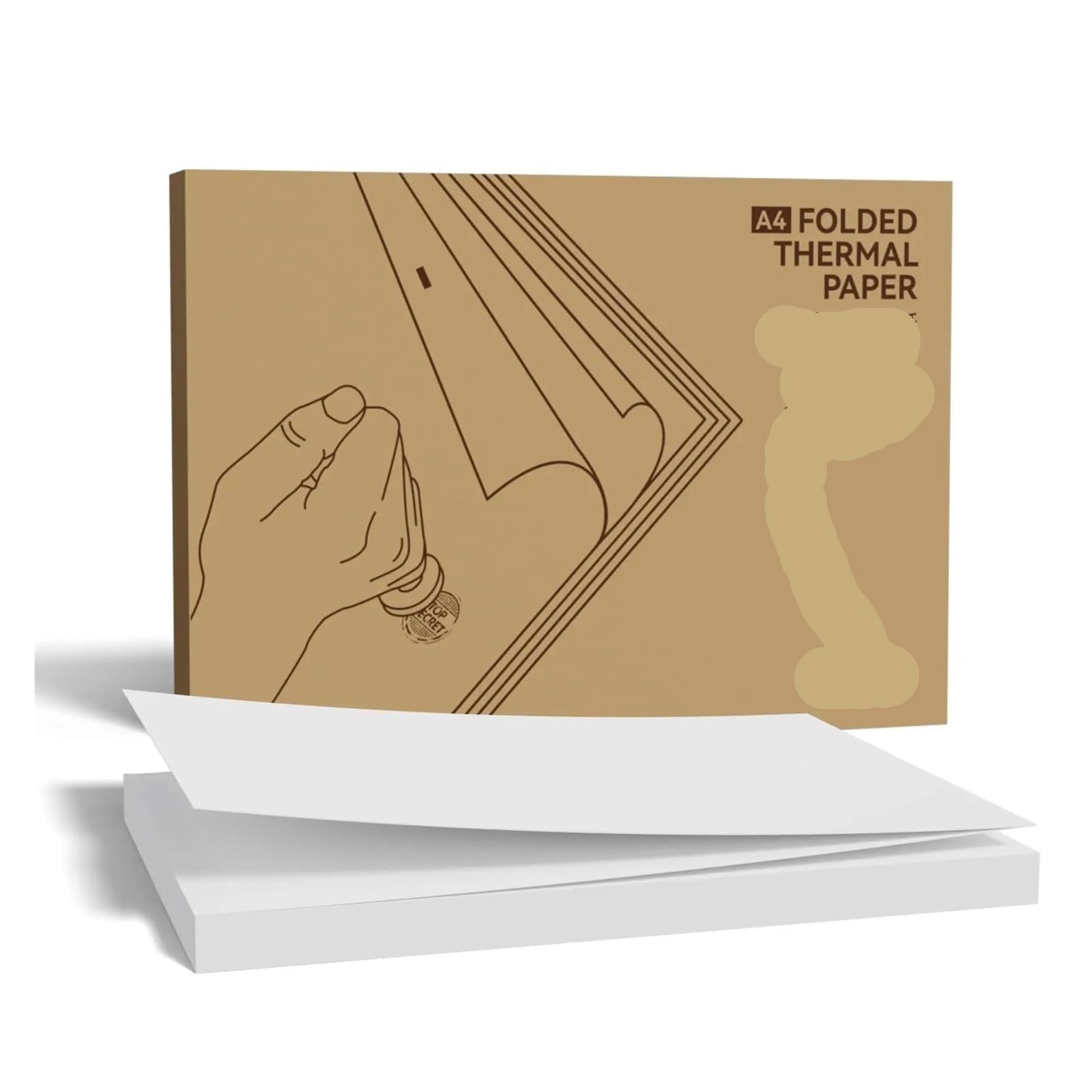 Papier Thermique Mini imprimantes A4 Séchage rapide et stockage longue durée Papier thermique continu Papier thermique plié Rouleau Tpe(100PCS Long Term)