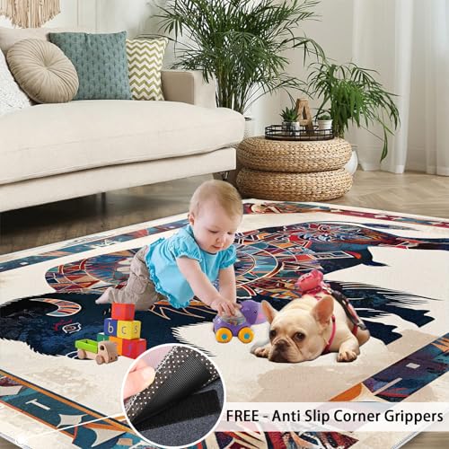Tapis imprimé vache pour salon de style occidental - 7