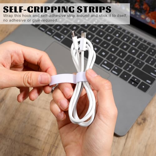 Image of Gjinxi 1 /2in x 16ft Hook and Loop Straps, Reusable Self-Gripping Strips for Home Office Data Center, Multi-Purpose Hook and Loop Roll Self Adhesive Tape for Quick Wrap Cable Straps