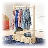LM-Coat rack XINGLL Porte Manteau Vestiaire Porte Manteaux, Amovible pour Enfants avec Cintre À roulettes, Chambre La Maternelle pour Le Rangement des Jouets pour Chaussures Habillées