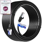 HB-DIGITAL – HB-DIGITAL 25m CAT 6a Outdoor LAN Kabel - Schwarz