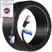HB-DIGITAL – HB-DIGITAL 25m CAT 6a Outdoor LAN Kabel - Schwarz