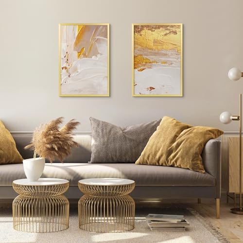 Image of upsimples 16x24 Picture Frame, Display Pictures 14x20 with Mat or 16 x 24 Without, Wall Hanging Poster Frames, Gold, 1 Pack