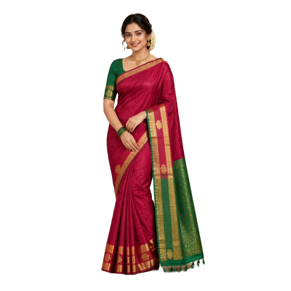 Women's Semi Soft Silk Saree with Running Blouse Piece-image-46