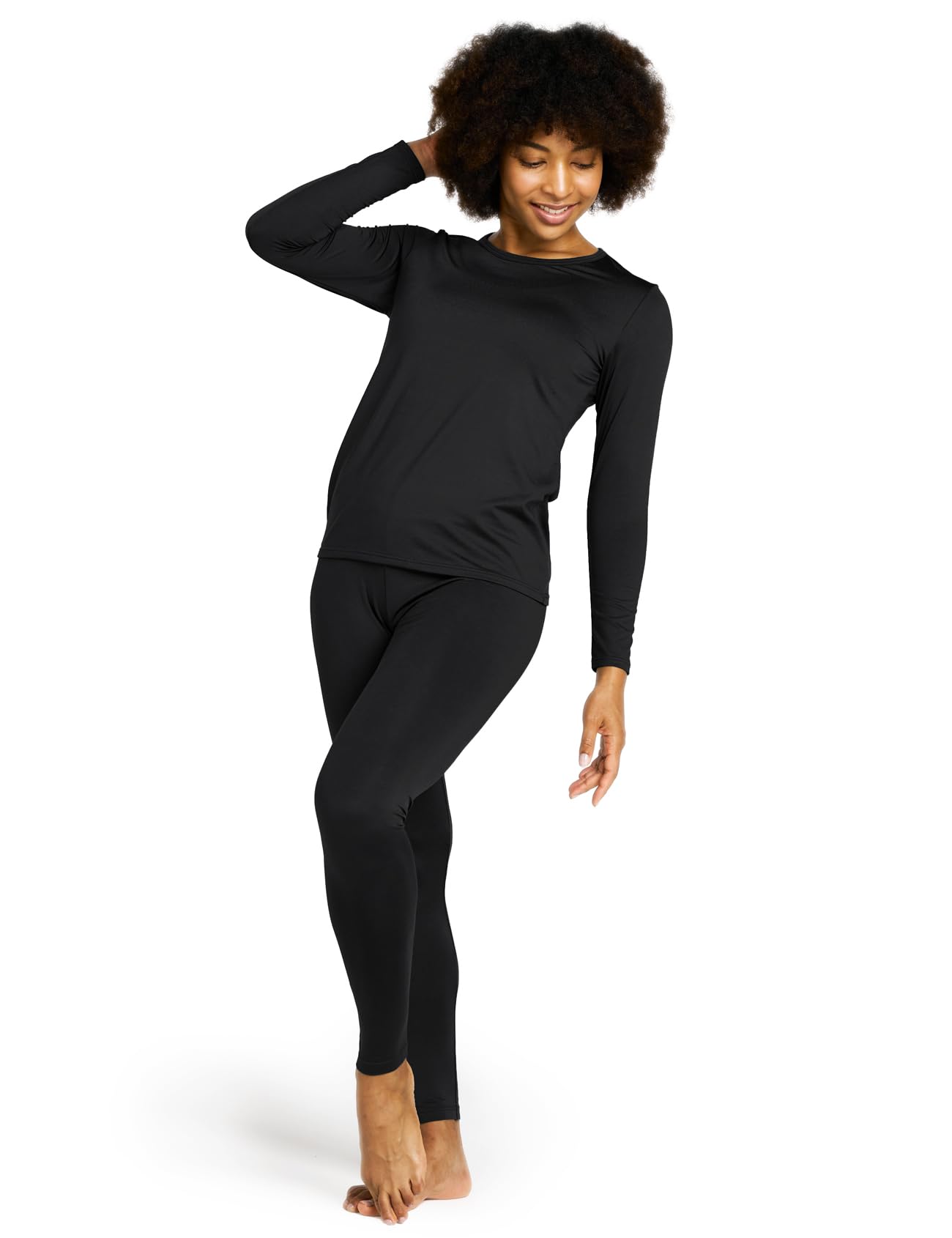 LAPASA Completo Termico Donna Fodera in Micropile Calore Base L17 - Abbigliamento Intimo Invernale Maglietta Pantaloni Calzamaglia Tuta Sci Trekking