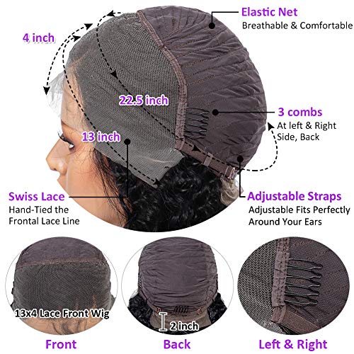 CYNOSURE Lace Front Human Hair Wigs for Black Women 13x4 9A Curly Lace Front Wigs Human Hair Pre Plucked With Baby Hair (12, Curly Wigs) - Thumbnail 5