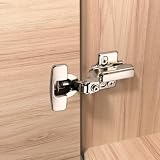 Furniware 10 Pack Frameless Inset Soft Close Cabinet Hinges, Speed Control 4D Adjustment Self Close European Hinges, Stainless Steel Kitchen Cabinets Hinges Clip-On, 45~110° Open Angle