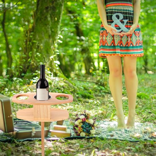 Table pliable pour vin et pique-nique UKCOCO en bois - 6