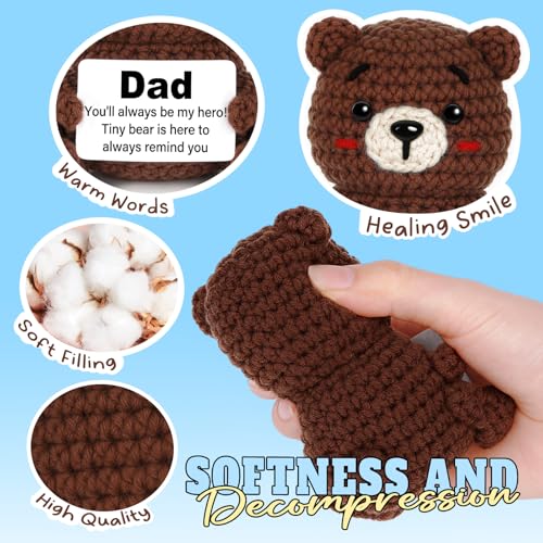 Dad Birthday Gifts, Dad Gifts for Fathers Day Birthday Christmas, Handmade Positive Crochet Decor, Unique Present for Daddy Father Papa New Bonus Step Dads - Image 5