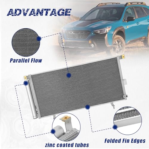 Image of Air Conditioning A /C Condenser Compatible with Subaru Legacy Outback # 3885, 940399, 73210AJ00A, 73210AJ001, 73210AJ000