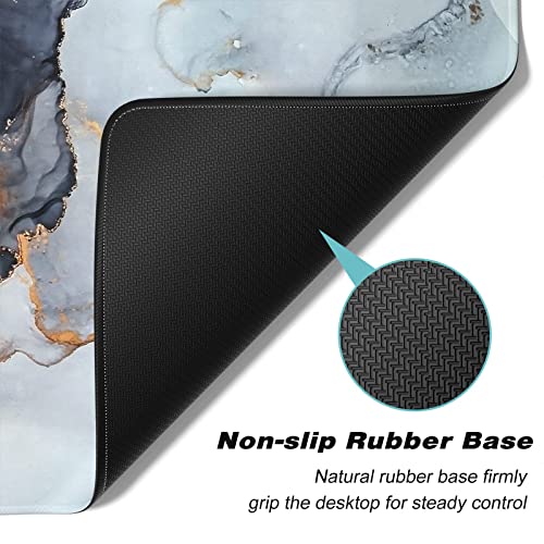 Atufsuat Extended Large Mouse Pad, XXL Gaming Desk Pad 31.5 x 15.7 Inch, Big Computer Keyboard Mousepad, Waterproof Mouse Mat with Stitched Edges and Non-Slip Base for Office Gaming, Gray Ink Marble - Image 5