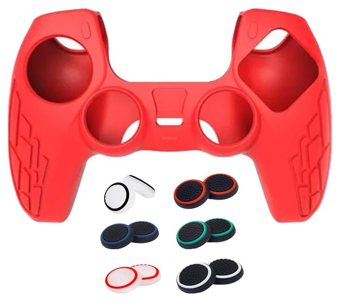 PSS PS5 Controller case Skin | Compatible PS5 Remote Accessories | PlayStation 5 Silicone Cover | with 12Pcs Anti Slip Thumb Grips (B0C8VFB9HW) Amazon Price History, Amazon Price Tracker