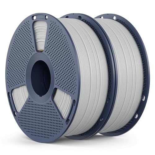 Matte PLA Filament 1.75mm 2025 Upgrade Spool Compatible with Bambulab Refill Filament, 2kg(4.4lbs) SUNLU 3D Printer Filament, Matte Surface Texture, White+White E-mattepla-2kg-white+white