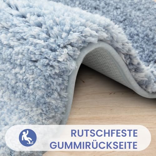 Homaxy Weich Flauschige Badezimmerteppich, Badematte, 51 x 76 cm, Blau – Ansicht 3