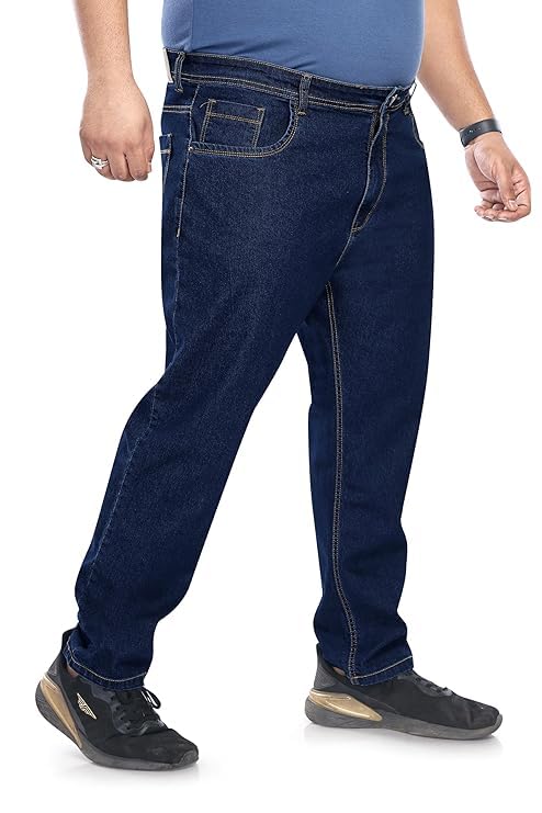 Image of Pluss Tribe - Plus Size Jeans for Men - Denim Jeans - Ideal for Casual, Office Available Sizes : 40 to 52